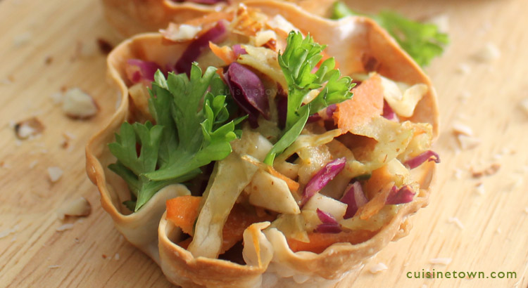 Easy Thai Peanut Salad Cups