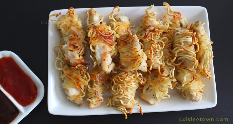 Crunchy Noodle Wrapped Chicken